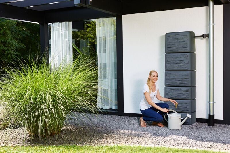 Regentonne Regentank Regenfass Regenwassertonne Wassertank Regenwassertank Garten Starter Set Wandtank Slim graphitgrau 330 l Regentonne Regentank Regenfass Regenwassertonne Wassertank Regenwassertank Garten Starter Set Wandtank Slim graphitgrau 330 l