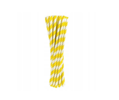 Öko-Papierstrohhalme mit gelben Streifen 250 Stück Restaurant Imbiss Foodtruck Bistro