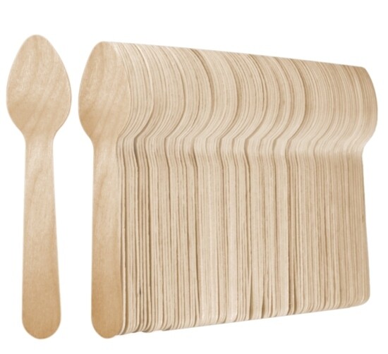 HOLZ GASTRO ECO EINWEGLÖFFEL Löffel 100 STK  Gastro Restaurant Catering Imbiss Bar