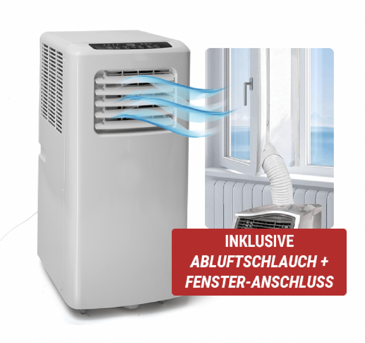 Mobiles Klimagerät 3 in1 Klima-Anlage Luftentfeuchter Ventilator 2KW