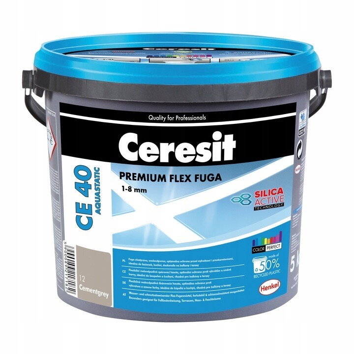 Ceresit CE 40 flexibler Fugenmörtel 5 kg Zement-Grau Ceresit CE 40 flexibler Fugenmörtel 5 kg Zement-Grau