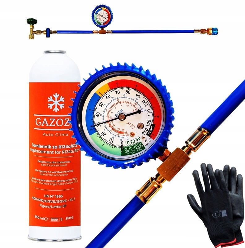 Nachfüllset für Klimaanlage Wartung komplett Set R-134a Nachfüllset für Klimaanlage Wartung komplett Set R-134a