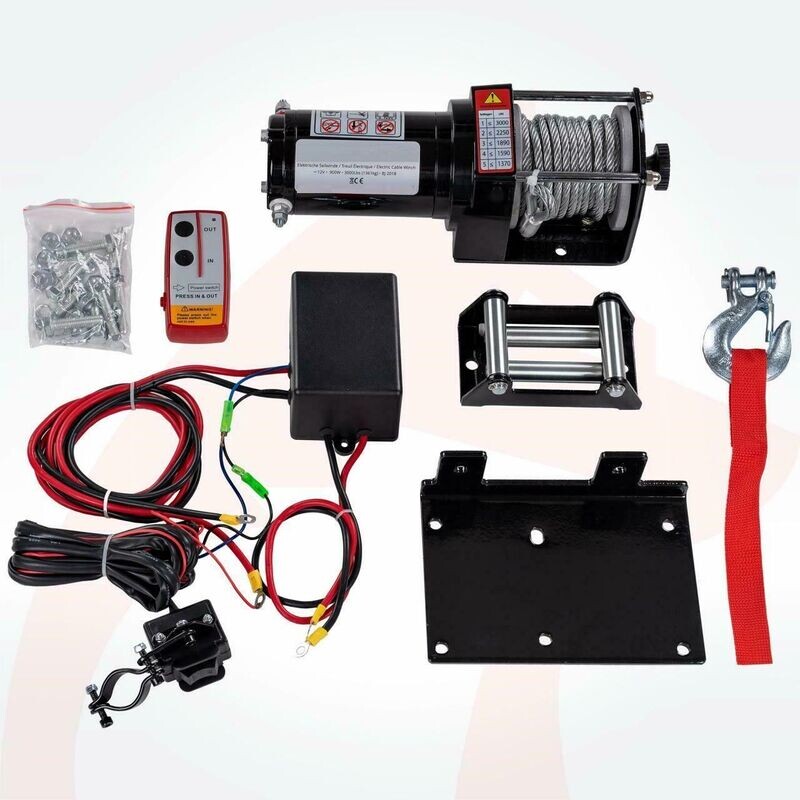 Elektrische Seilwinde 12V 1,3t Elektrowinde Motorwinde Offroadwinde Fernbedienung Starter Set Elektrische Seilwinde 12V 1,3t Elektrowinde Motorwinde Offroadwinde Fernbedienung Starter Set