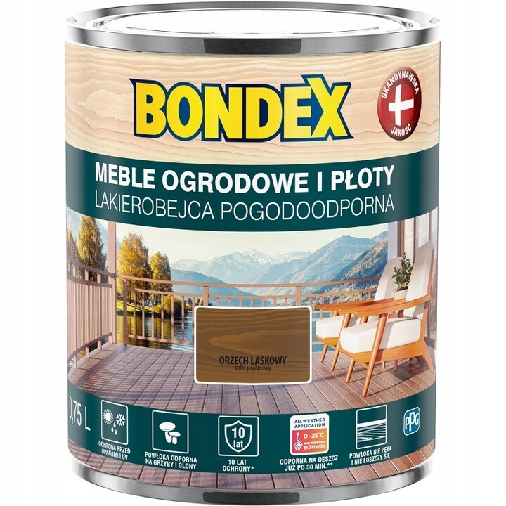 Bondex Lackbeize Wetterbeständiges Beize Holzfarbe Haselnuss 0,75 l