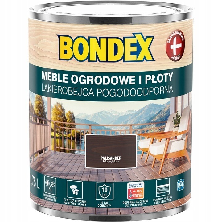 Bondex Lackbeize Wetterbeständiges Beize Holzfarbe Palisander 0,75 l