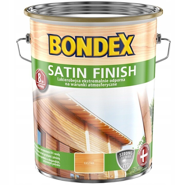 Bondex SATIN-FINISH Lackbeize Wetterbeständiges Beize Holzfarbe Kastanie 5 l
