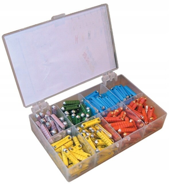 Set mit 200 Stück Sicherungen Stecksicherungen Box