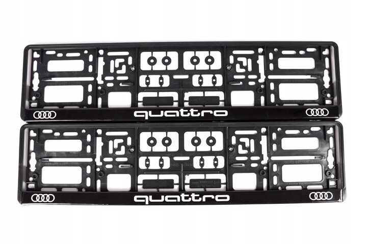 2x ORIGINAL Kennzeichenhalter für Audi Quattro (UV-Druck, witterungsbeständig)