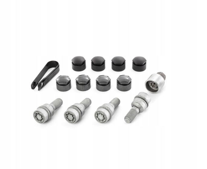 Original Audi Q3 Q5 Q7 Q8 Felgenschloss Set mit Abdeckungen Koffer 83A071455