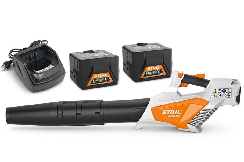 Stihl BGA 57 Akku-Komfortgebläse Laub Gebläse + Profihandschuhe + Akku + Ladegerät (44m/s, 5N) im Starter Set