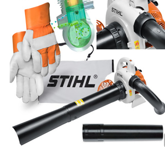 Stihl SH 56 Benzingebläse Laub Gebläse + Profi-Handschuhe, (1 PS, 27,2 cm³),