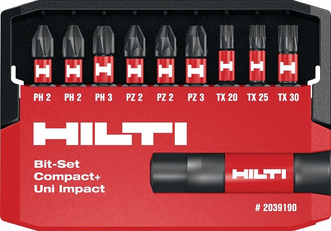 Hilti Bit-Set Diamant-Schlagschraubendreherklingen S-BS (IMP) Bit-Set S-BSC+ UNI 25/1" IMP (10) #2039190