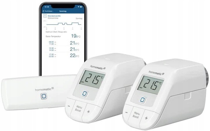 Starterset Homematic IP 155703A0B Heizung - WLAN 2x Thermostat mit Zentrale