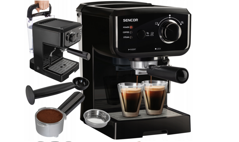 Express SENCOR 1140W Druckkaffeemaschine Espressomaschine mit Milchaufschäumer Express SENCOR 1140W Druckkaffeemaschine Espressomaschine mit Milchaufschäumer