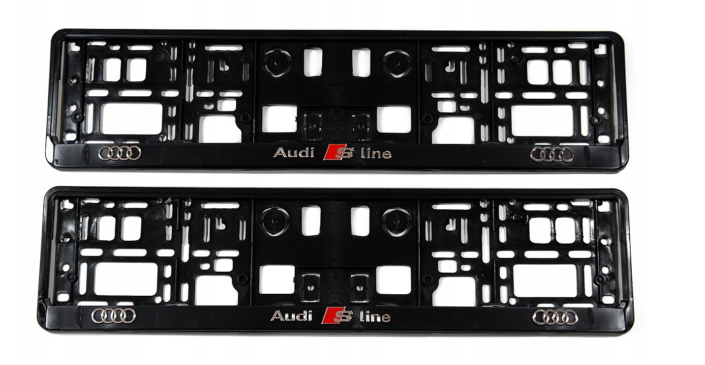 2x AUDI SLINE S LINE 3D KENNZEICHENRAHMEN Kennezcihenhalter