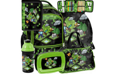 Schulranzen Rucksack Tornister Schultasche Pixel Minecraft XXXL Starter Set