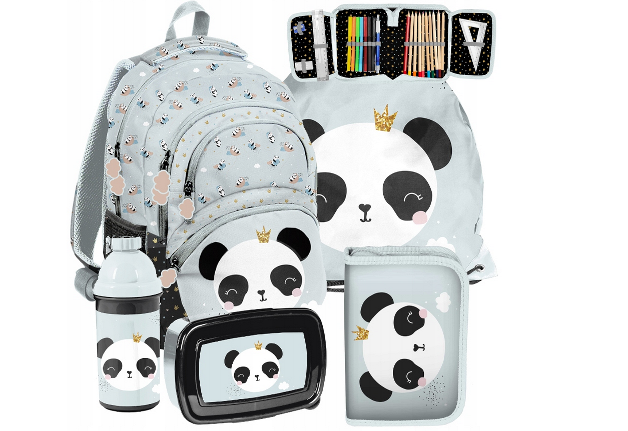 Schulranzen Rucksack Tornister Schultasche Panda XXXL Starter Set