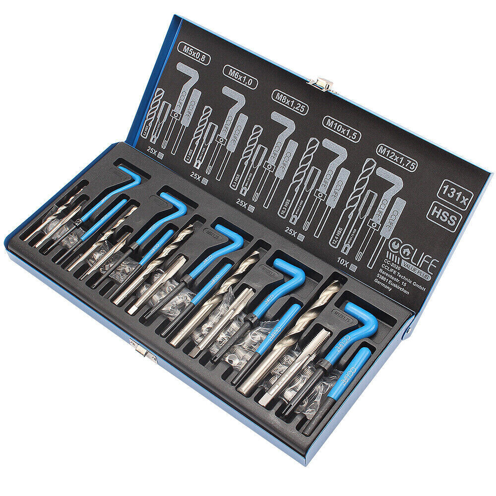 Gewinde Reparatur Gewindereparatur Werkzeug Satz Auto M5 M6 M8 M10 M12