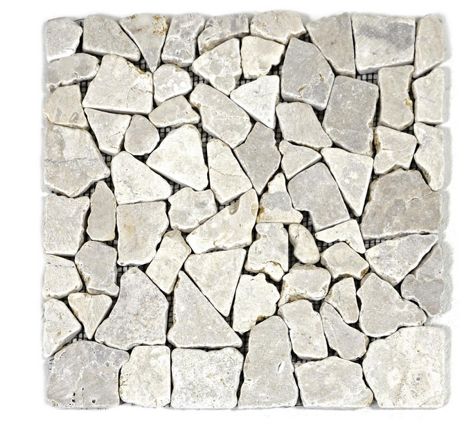 1x Fliesenmatte Mosaikfliesen Marmor Naturstein creme 30 x 30 cm