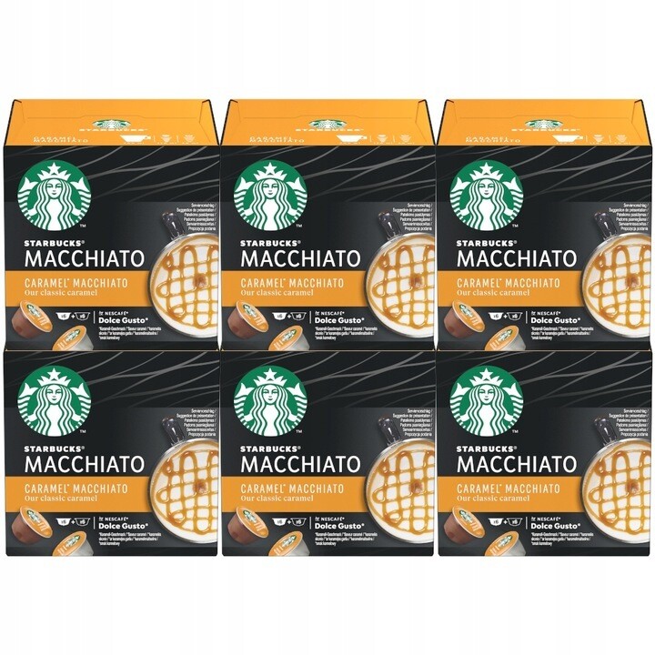 6× Nescafe Dolce Gusto Starbucks Caramel Macchiato Kapseln 6× Nescafe Dolce Gusto Starbucks Caramel Macchiato Kapseln