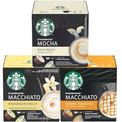 Starbucks Dolce Gusto aromatisierter Kaffee 3x 12 Kapseln