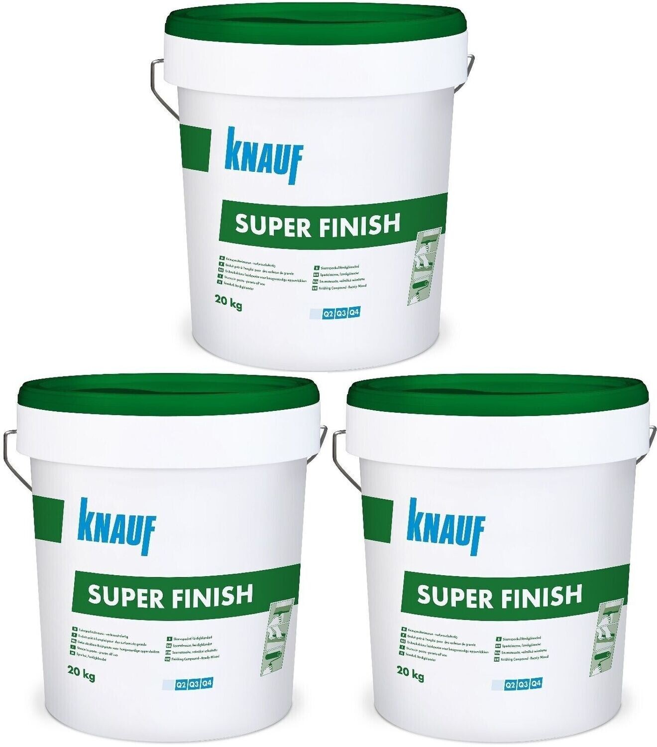 Knauf Super Finish 3x20kg Spachtelmasse für Trockenbau SHEETROCK Fugenspachtel