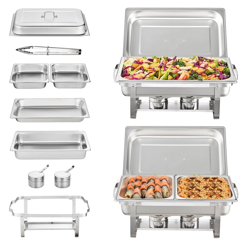 Profi Edelstahl Warmhaltebehälter 18L Chafing Dish Starter Set 2x groß /4x klein Warmhaltebehälter kommerzieller für Speisen, Torten, Catering Imbiss Restaurant Gastro Hotel Kantine Profi Edelstahl Warmhaltebehälter 18L Chafing Dish Starter Set 2x groß /4x klein Warmhaltebehälter kommerzieller für Speisen, Torten, Catering Imbiss Restaurant Gastro Hotel Kantine