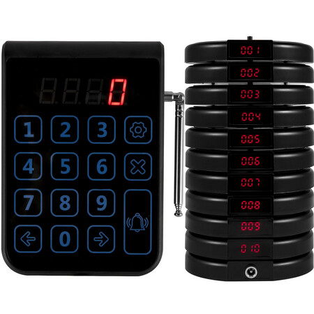 Restaurant Pager System Kundenrufsystem 10 Pager für Imbisswagen Bar Gastro Restaurant Foodtruck Kundensystem