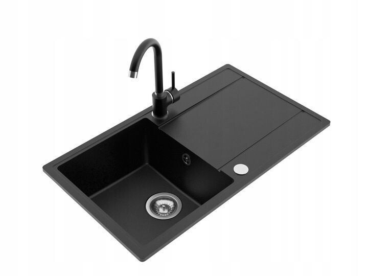 Granitspüle Waschbecken komplett Set mit SIPHON Mischbatterie Lavastein Granitspüle Waschbecken komplett Set mit SIPHON Mischbatterie Lavastein
