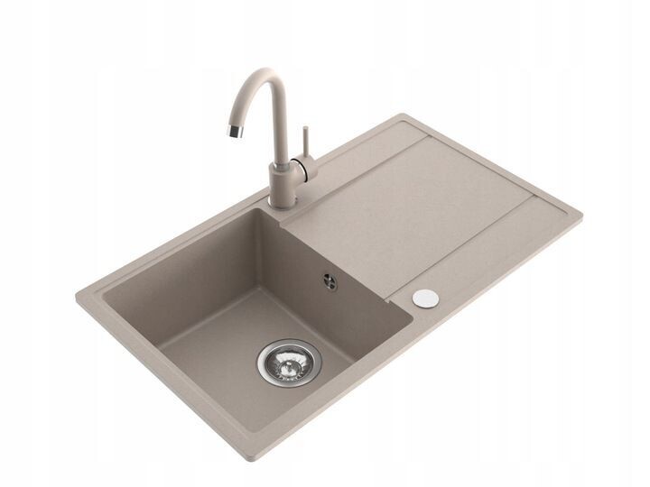 Granitspüle Waschbecken komplett Set mit SIPHON Mischbatterie Sandfarbe Granitspüle Waschbecken komplett Set mit SIPHON Mischbatterie Sandfarbe