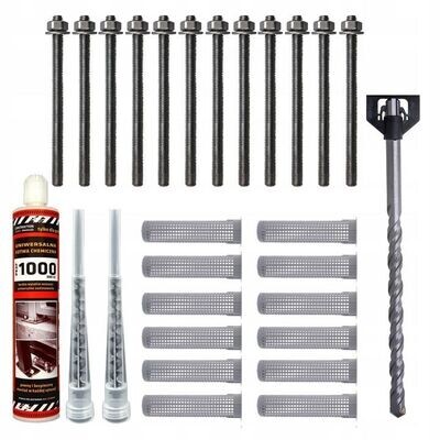 chemischer Anker Ankerset 1x Kleber 300ml mit Befestigungssatz M10 mit Bohrer chemischer Anker Ankerset 1x Kleber 300ml mit Befestigungssatz M10 mit Bohrer