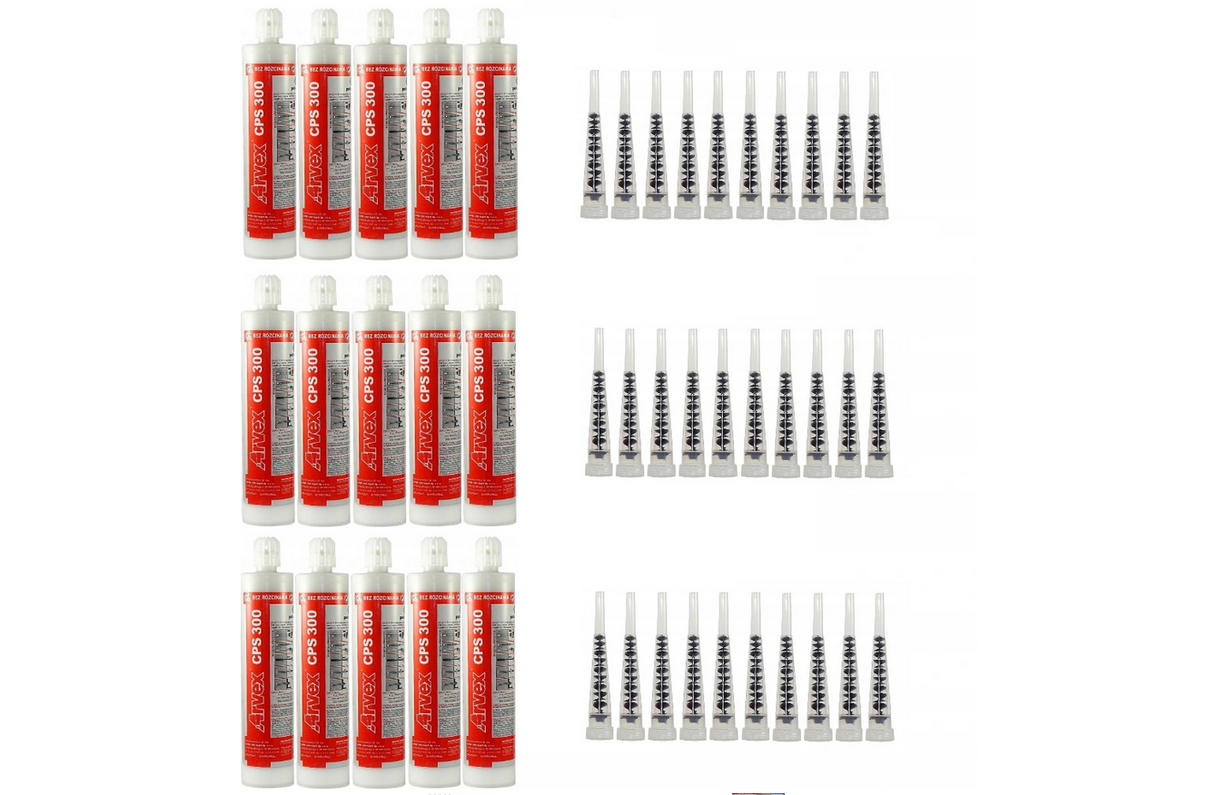 15x CHEMISCHER ANKER CPS 300 KLEBSTOFF 30X MISCHER
