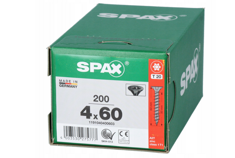 Spax Universal 4x60 T20 Vollgewinde 200 Stk 1191040400603 Spax Universal 4x60 T20 Vollgewinde 200 Stk 1191040400603
