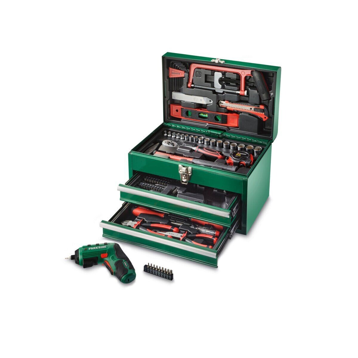 PARKSIDE® Werkzeugkoffer mit Akkuschrauber »PWBM A1«, 92-teilig