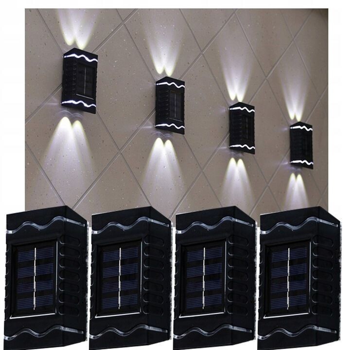 4x LED SOLARLAMPE AUSSENWANDLAMPE Outdoor 4x LED SOLARLAMPE AUSSENWANDLAMPE Outdoor