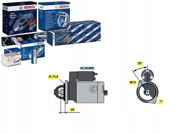 Starter ANLASSER (12V, 2,3KW) AUDI A8 Q7 VW 0 986 024 120 0986024120