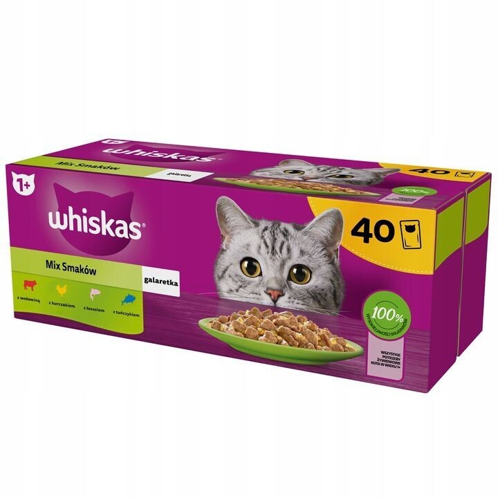 WHISKAS Katzenfutterbeutel Geschmacksmischung 40x85g Katzenfutter