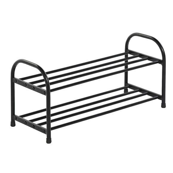 Schuhregal 63,5 x 25,5 x 30 cm schwarz 2 Ablagen