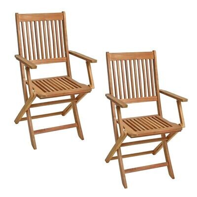 Gartenstühle Holzstühle Klappstühle 2er Set Akazie Holz Stuhlset Balkonstühle