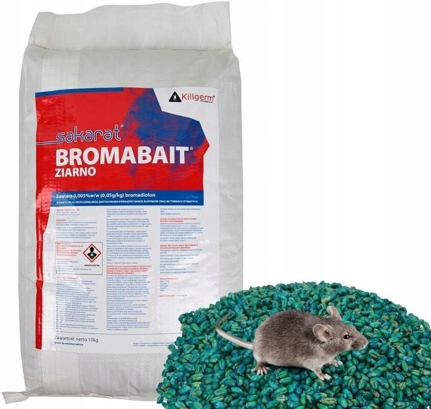 BROMABAIT Vergiftetes Getreide STARKES GIFT gegen MÄUSE UND RATTEN 10KG