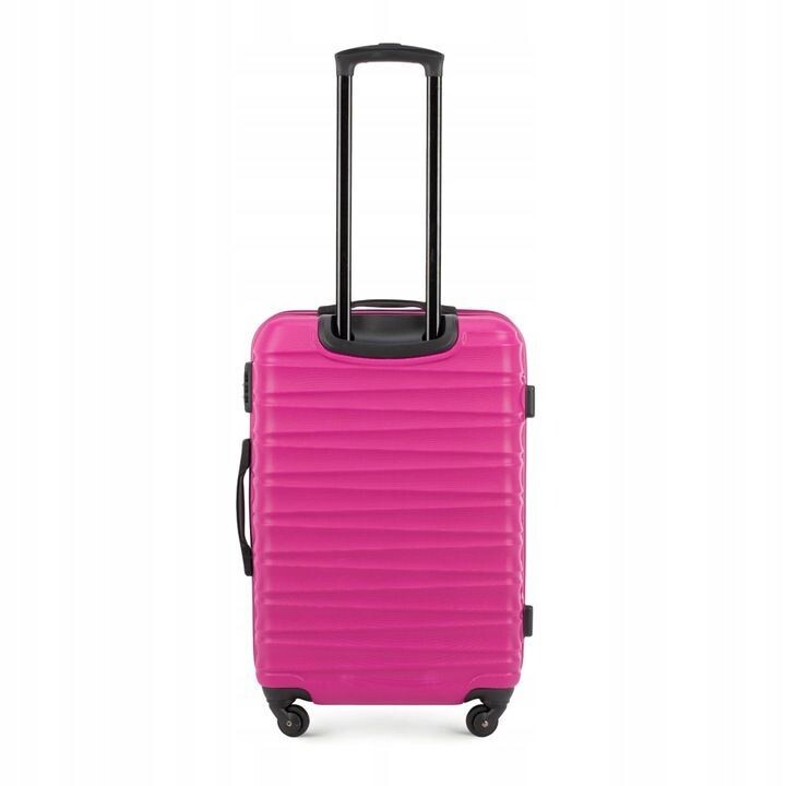 Mittelgroßer Premium Koffer Reisekoffer ABS Kunststoff 65l rosa