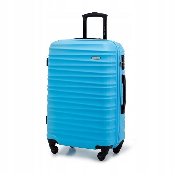 Mittelgroßer Premium Koffer Reisekoffer ABS Kunststoff 65l blau