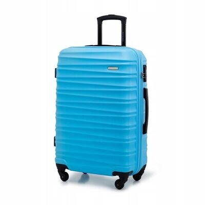 Großer Premium Koffer Reisekoffer ABS Kunststoff 96l mit Rippen blau