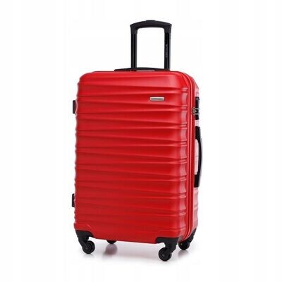 Großer Premium Koffer Reisekoffer ABS Kunststoff 96l mit Rippen rot
