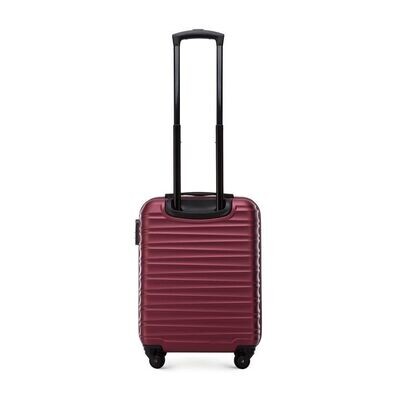 Premium Koffer Reisekoffer Kabinenkoffer mit Rippen ABS Kunststoff 34l dunkelrot