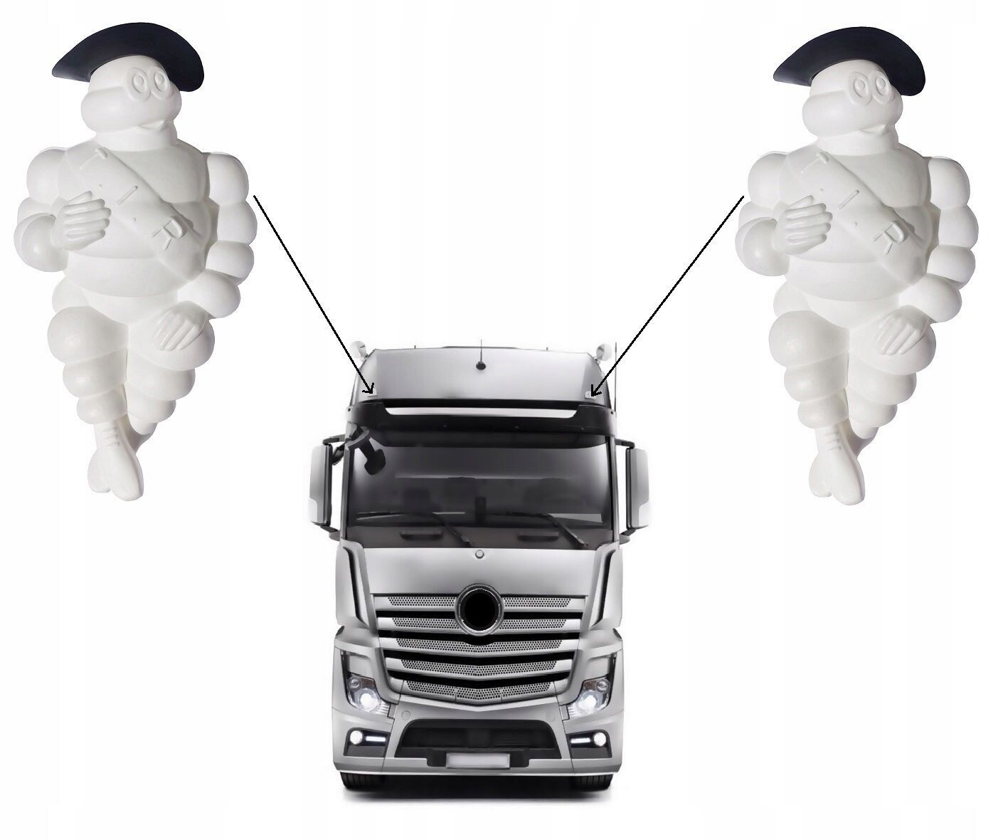 2x MICHELIN Mann  BELEUCHTETER DACHMANN FIGUR 23CM Lampe Beleuchtung LKW MAN DAF MERCEDES RENAULT VOLVO ACTROS TGX TGA etc. Design 2