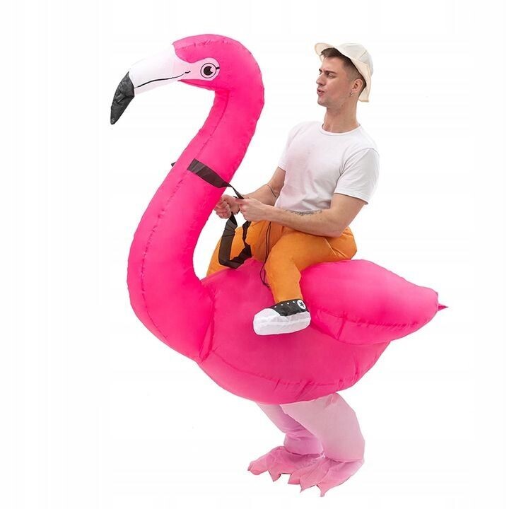 AUFBLASBAR ROSA FLAMINGO KOSTÜM Party Hallo Halloween Karneval