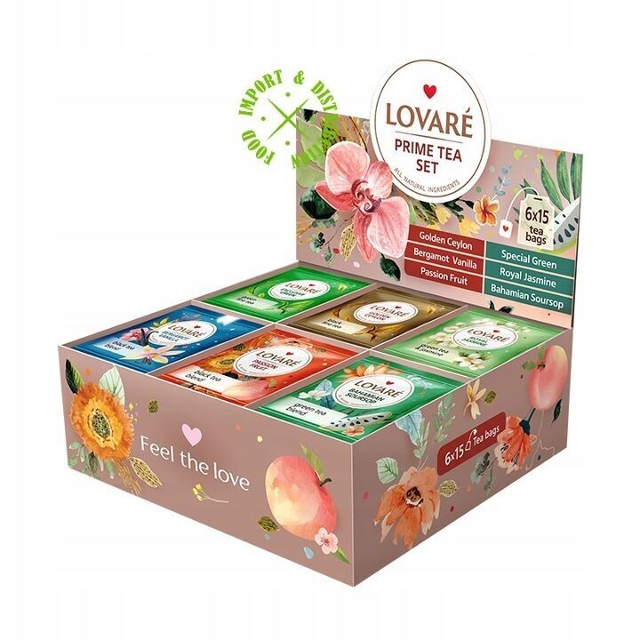 Lovare Tee PRIME Teeset 6 Geschmacksrichtungen 90 Beutel Lovare Tee PRIME Teeset 6 Geschmacksrichtungen 90 Beutel