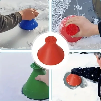 Auto Windschutzscheibe Eisschaber Schneeschaufel Kegelform Leichter Kunststoff Multifunktionales Eis- & Schneewerkzeug