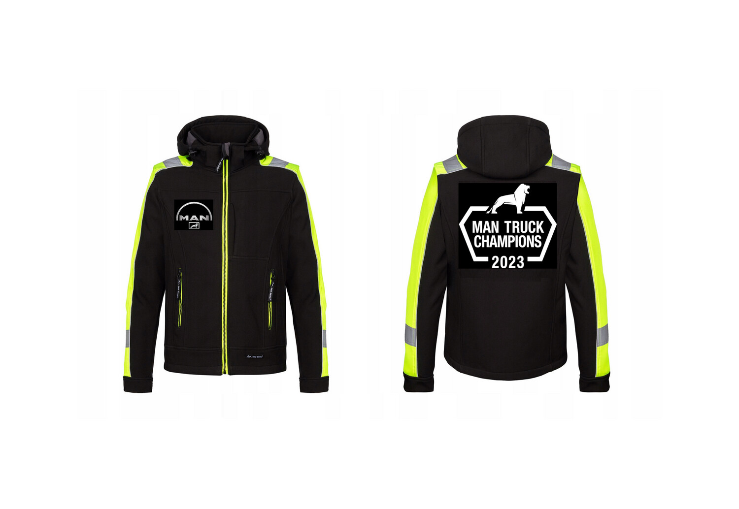 MAN Truck Champion 2023 Softshell Warnschutz Arbeitsjacke Jacke Herren Größenwahl